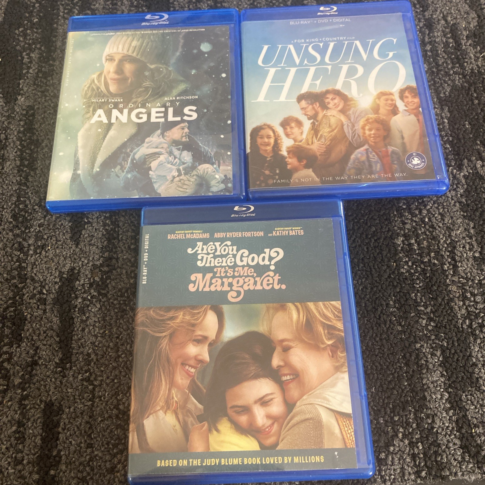 Ordinary Angels + Unsung Hero + Are You There God? It’s Me Margaret (Bluray Lot)