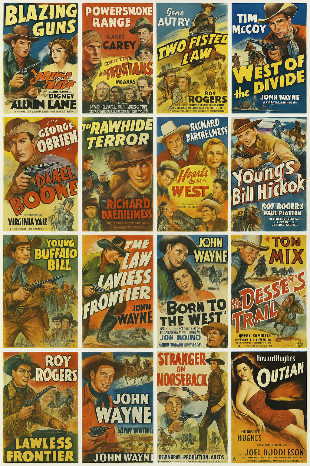170 Western Movies Public Domain Flash Drive 64GB USB 177+ Hrs Royalty-Free
