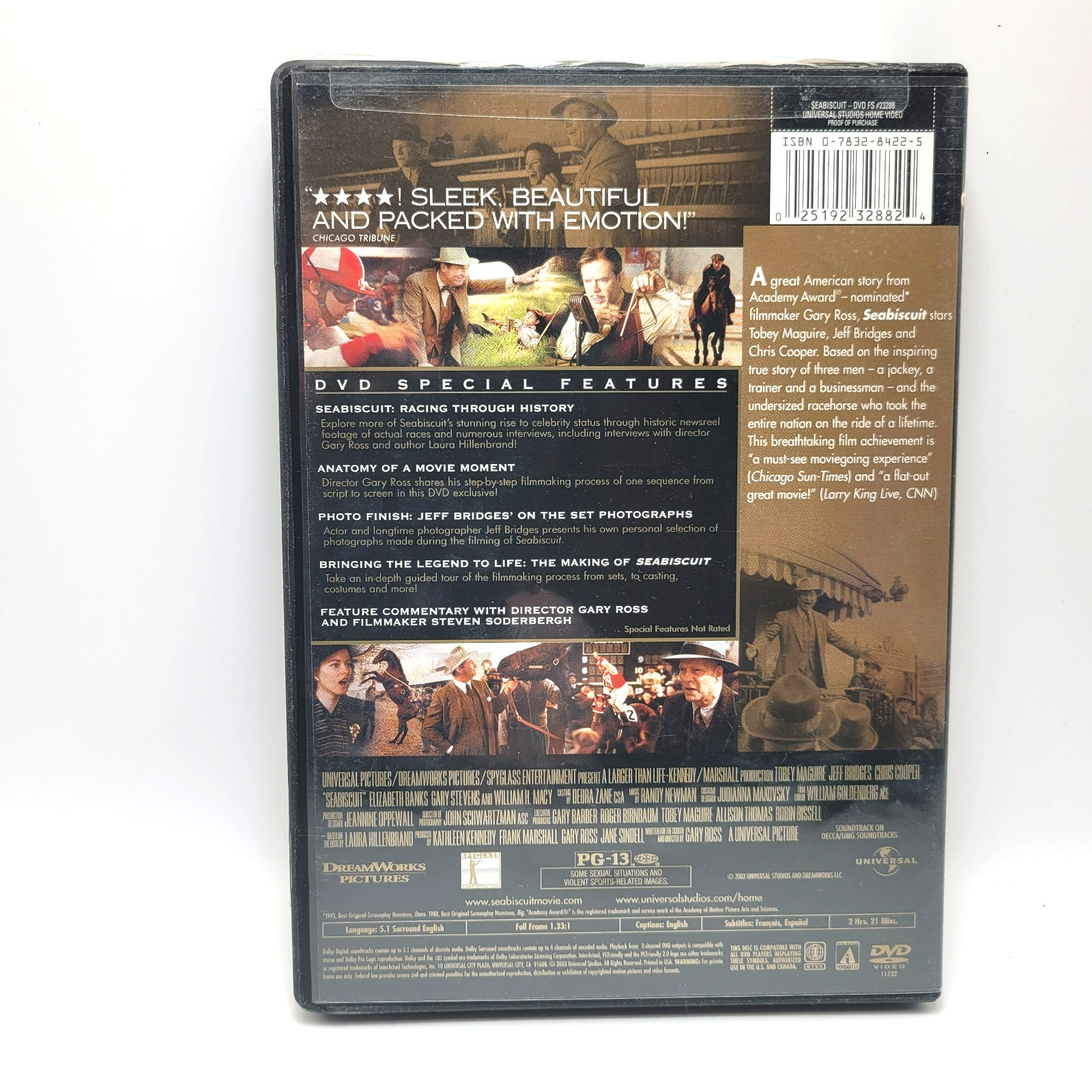 Sea Biscuit (DVD, 2003, Full Screen) Toby Maquire Movie