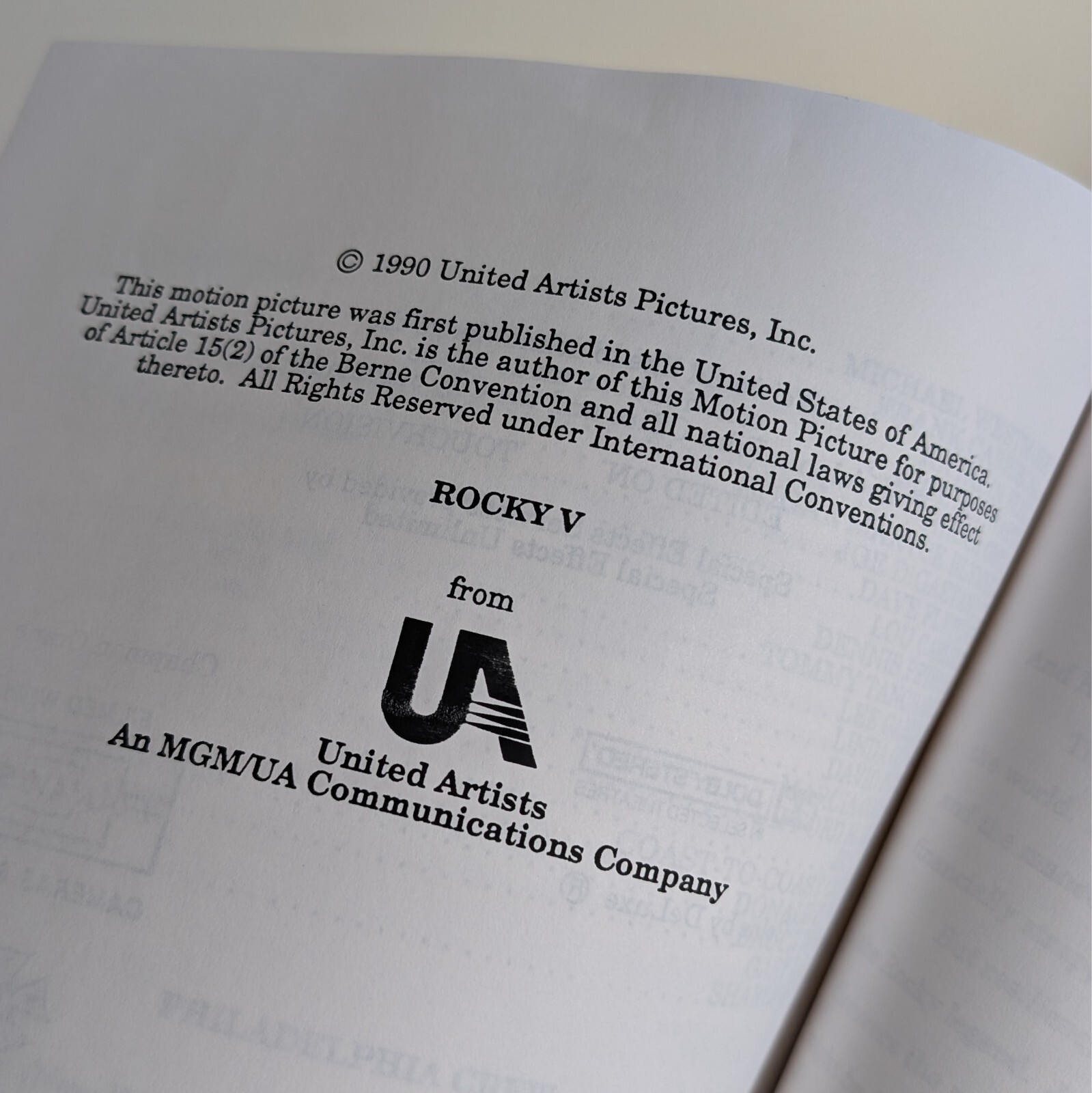 ROCKY V (1990 [aka Rocky V] Official A4 production notes (approx. 30 pages) RARE
