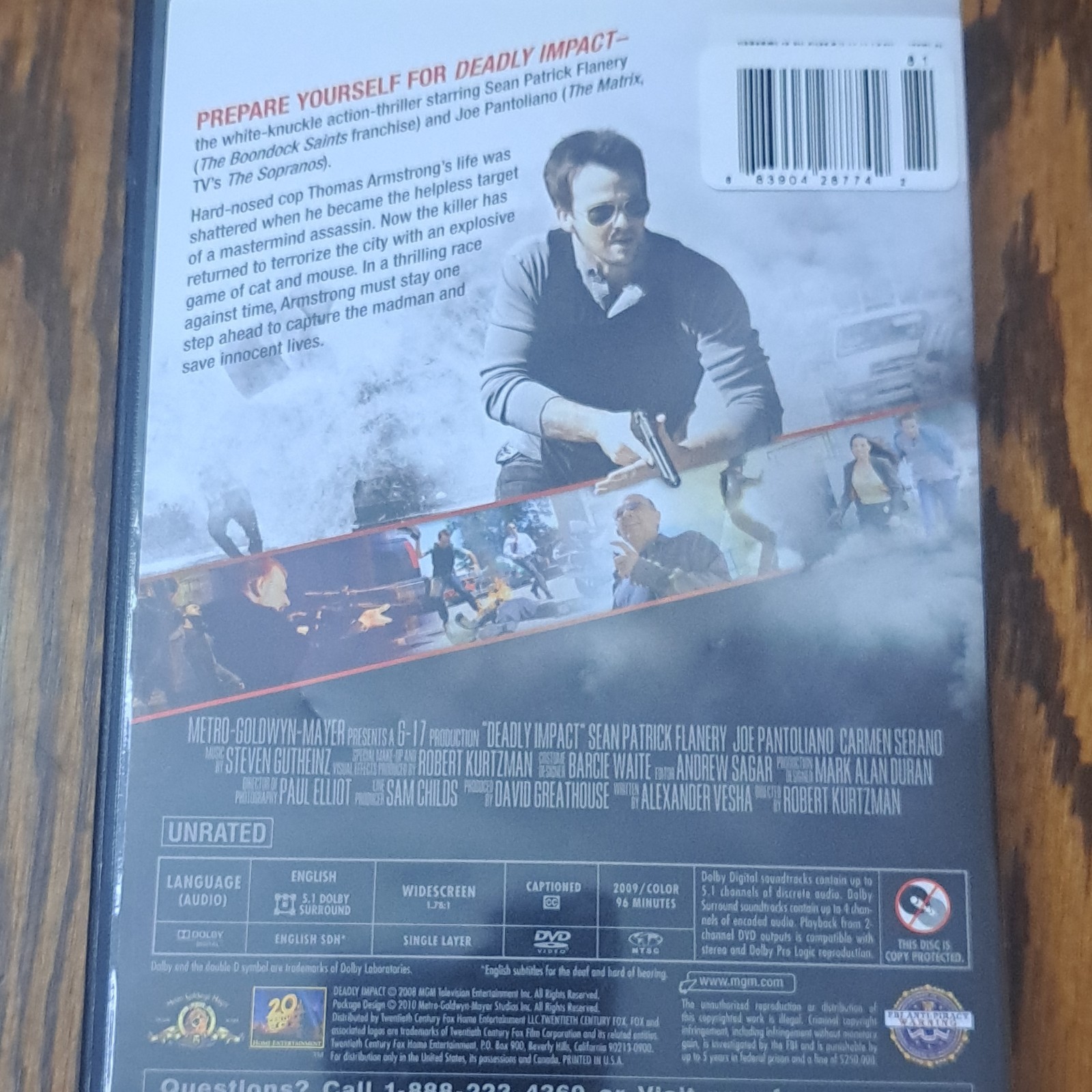 Metro-Goldwyn-Mayer Deadly Impact DVD Unrated Flanery Pantoliano Kurtzman