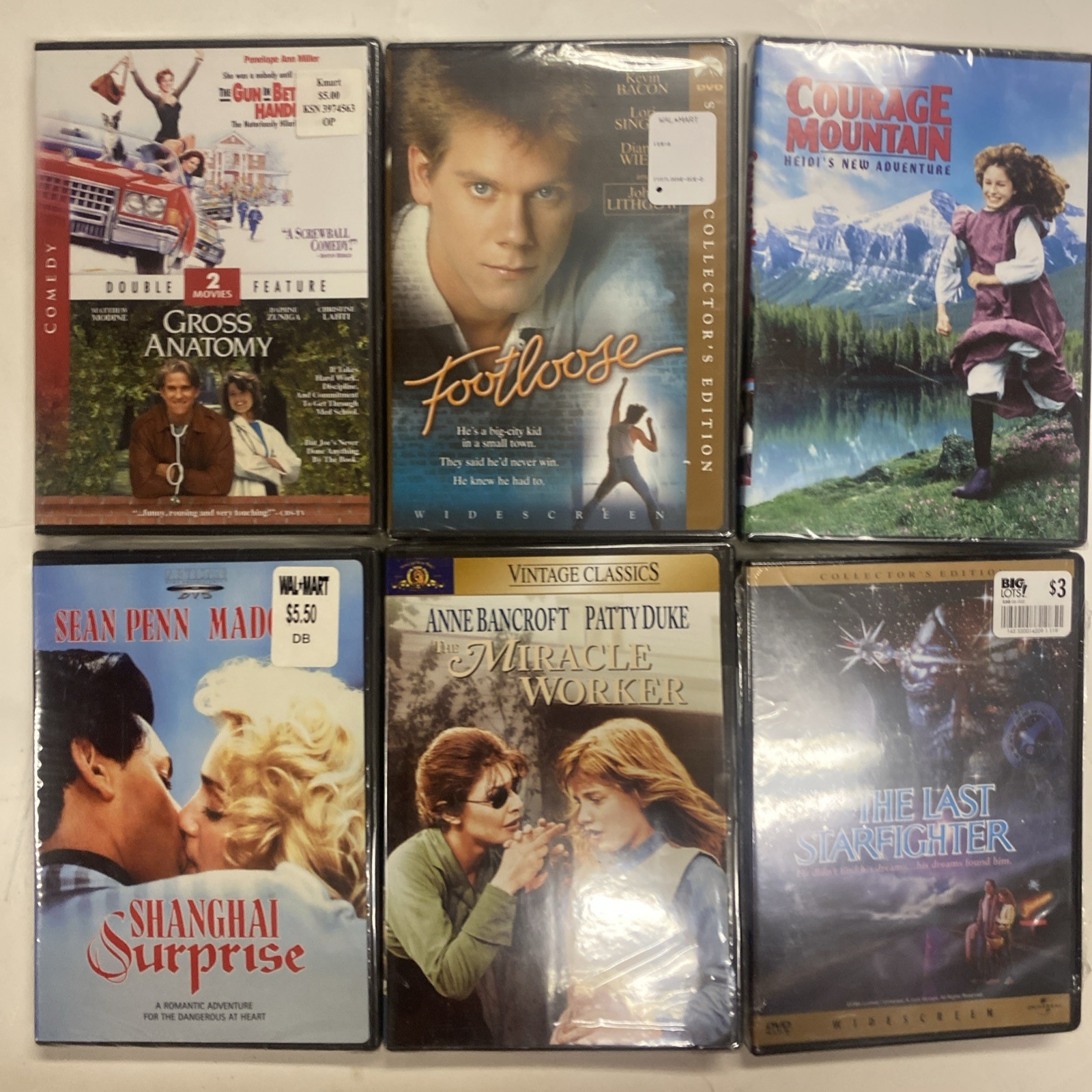 Classic 80s Dvds. The Wiz. Three O’clock High. Footloose. Big Business Oop. New
