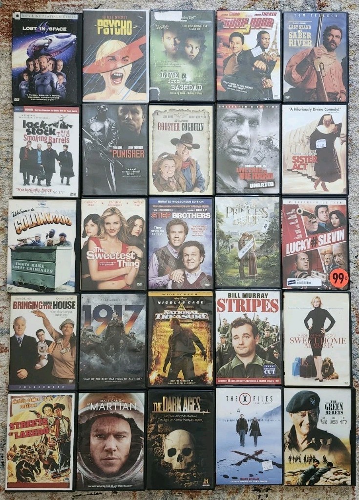 99 DVD Movie Lot Action Comedy Drama Sci-Fi Fantasy Western Family TV Series Mix