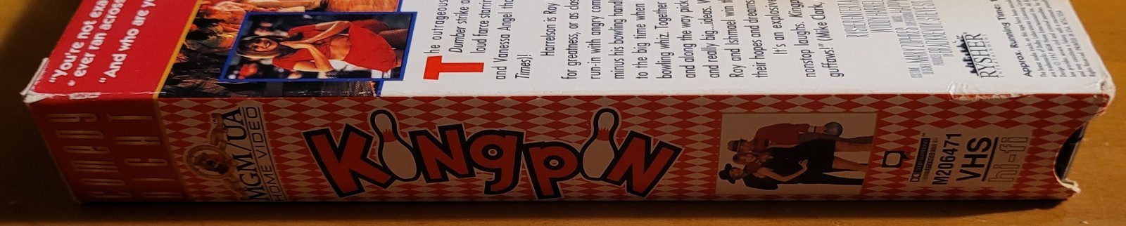 1996 MGM/UA Home Video VHS: Kingpin (Woody Harrelson, Randy Quaid)