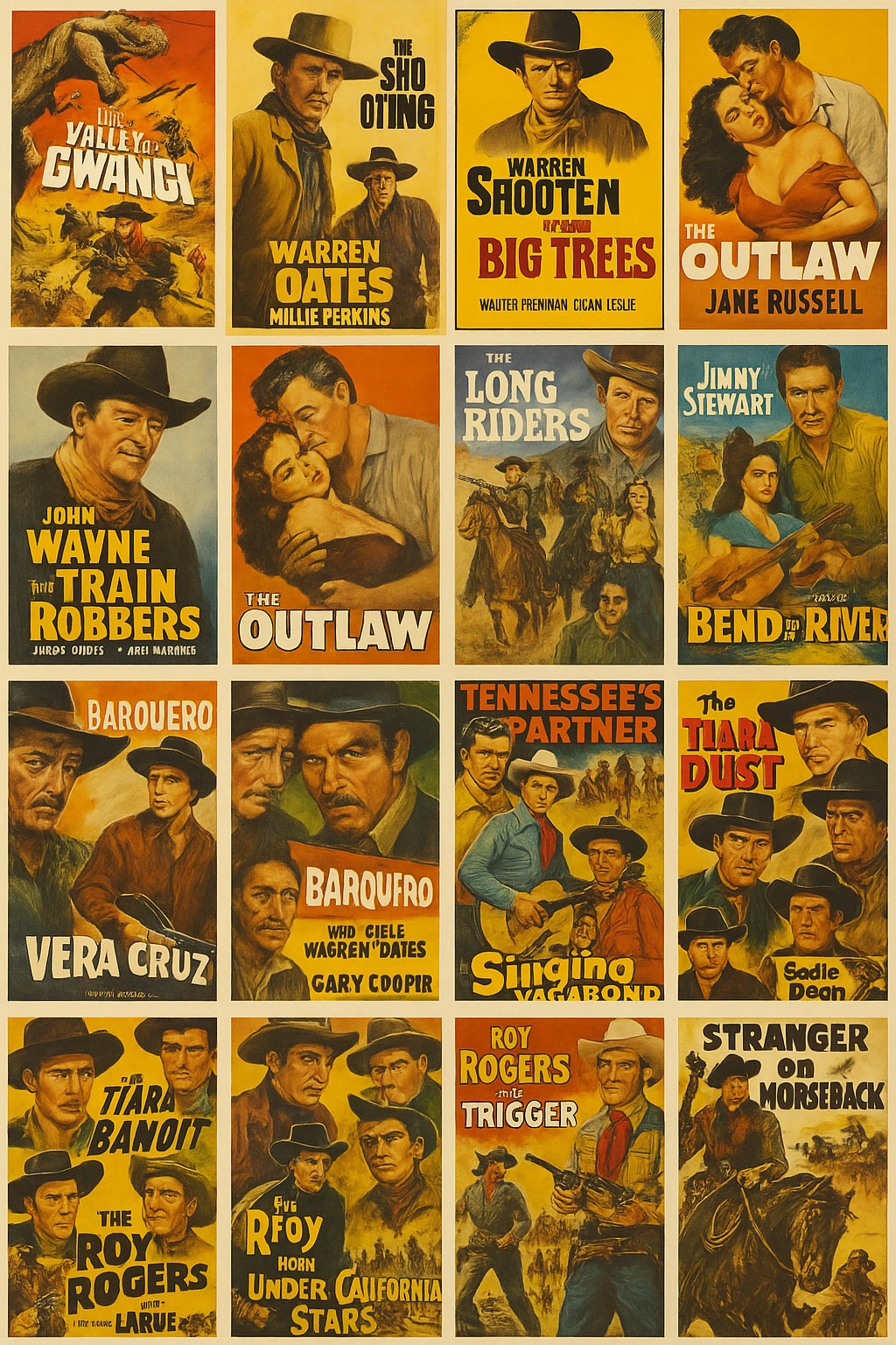 170 Western Movies Public Domain Flash Drive 64GB USB 177+ Hrs Royalty-Free