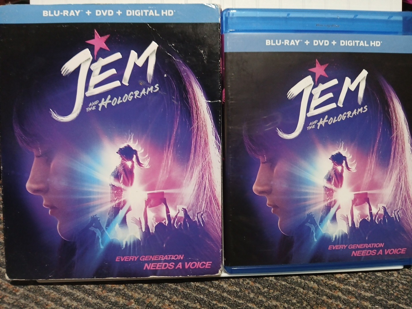 Jem and the Holograms (Blu-ray & DVD 2016, 2 Disc) With Slipcover Live Action