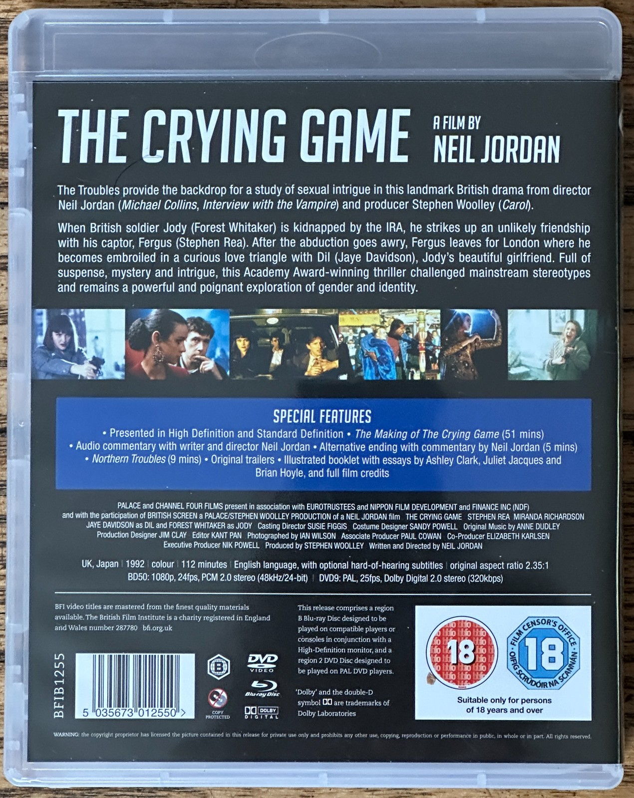 The Crying Game (blu ray + DVD) Mint. UK BFI. Neil Jordan. Region B/2 (read!)