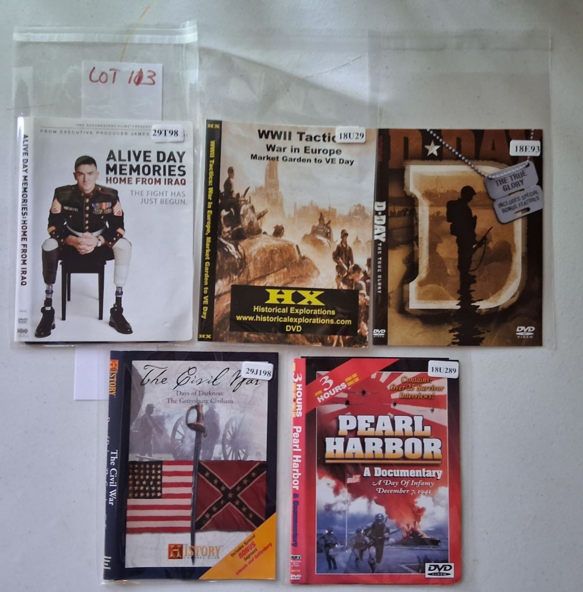 5 Military/War Documentary DVDs / Artwork & DVD ONLY /Lot 113