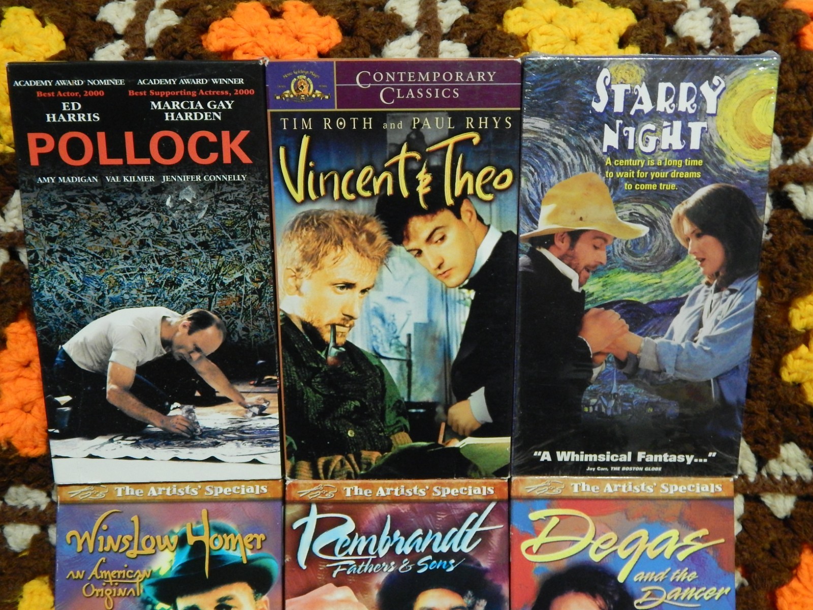 Pollock + Vincent & Theo + Starry Night + Degas + Rembrandt + (VHS x 6) Artists