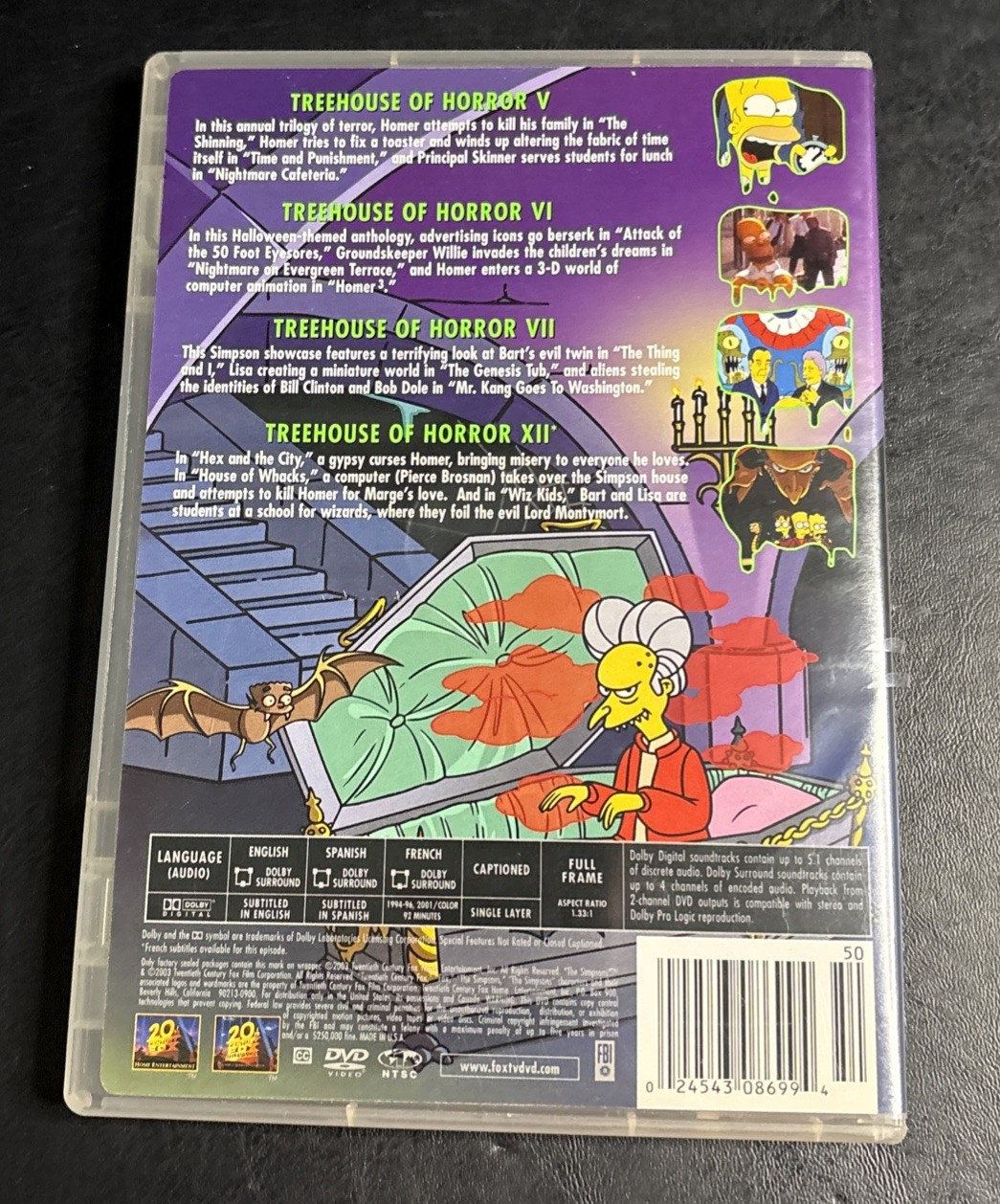 The Simpsons Treehouse of Horror (DVD, 2003) Box Has Crack