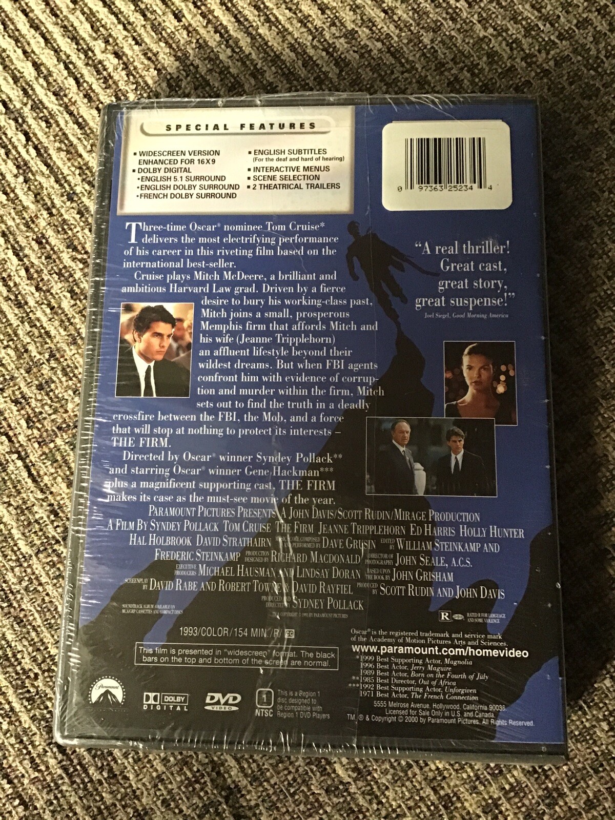 THE FIRM 1993 DVD BRAND NEW PARAMOUNT PRINT TOM CRUISE HOLLY HUNTER