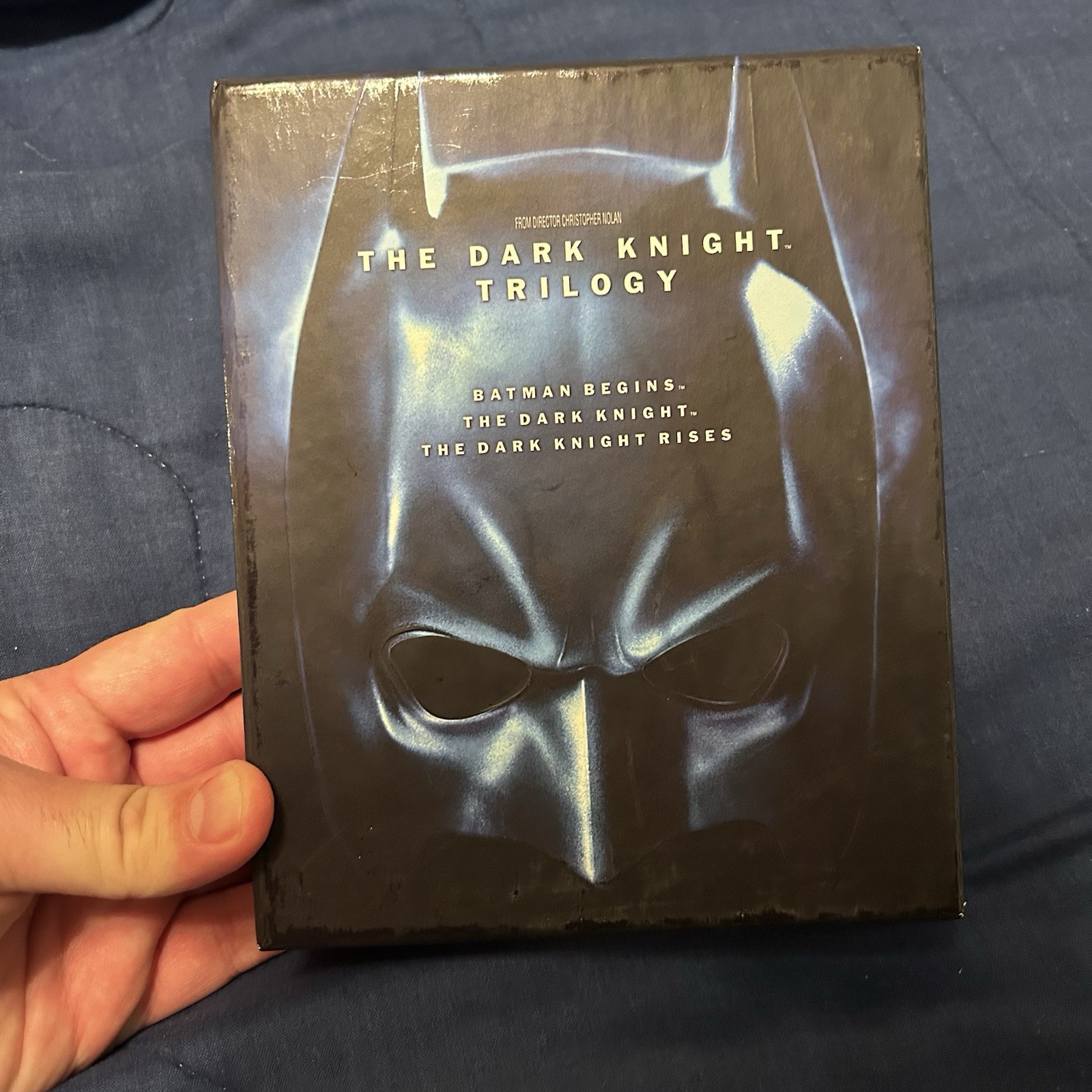 The Dark Knight Trilogy (Blu-ray Disc, 2012) Complete With Book. Very Clean