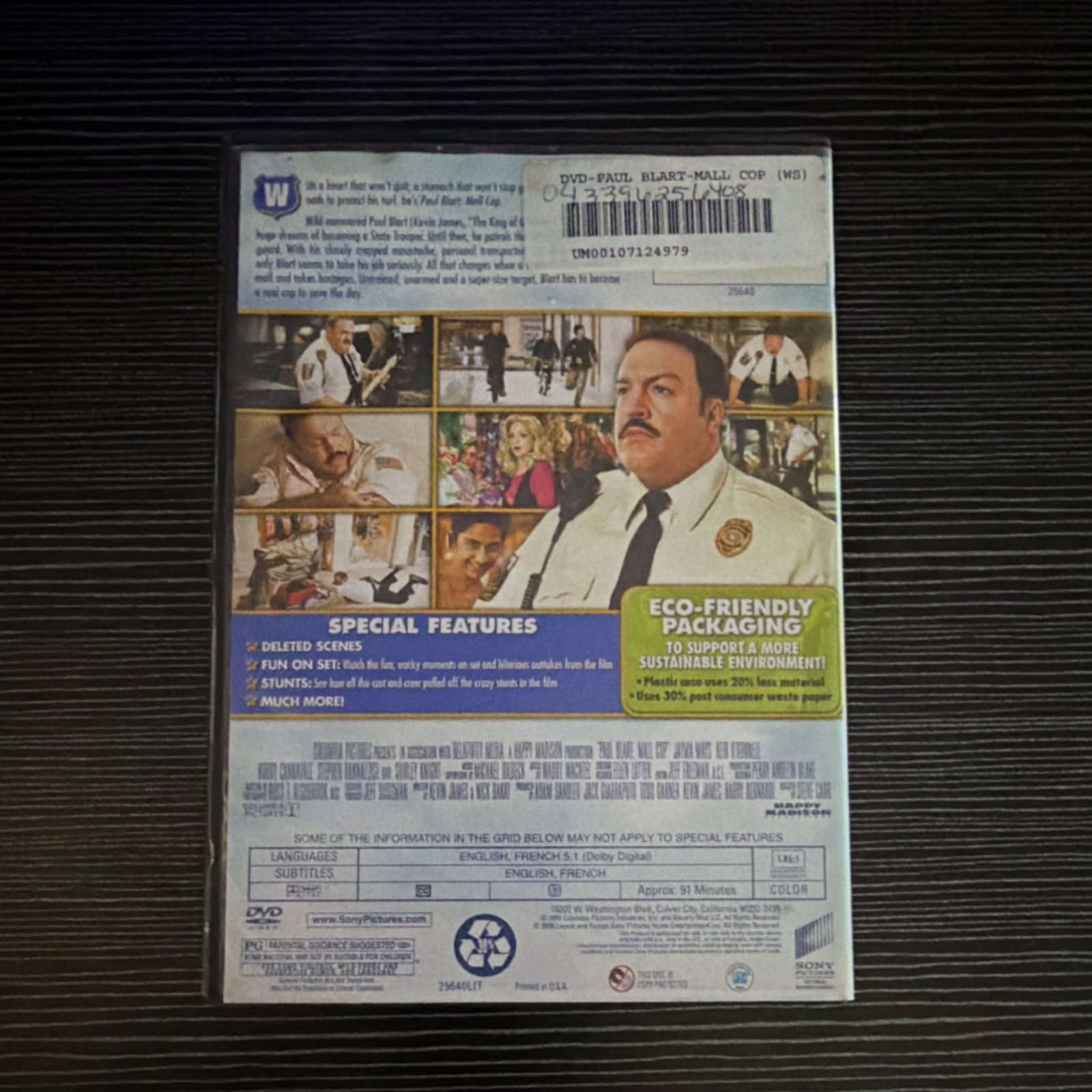 Sony Pictures Paul Blart: Mall Cop DVD PG Kevin James Steve Carr Deleted Scenes