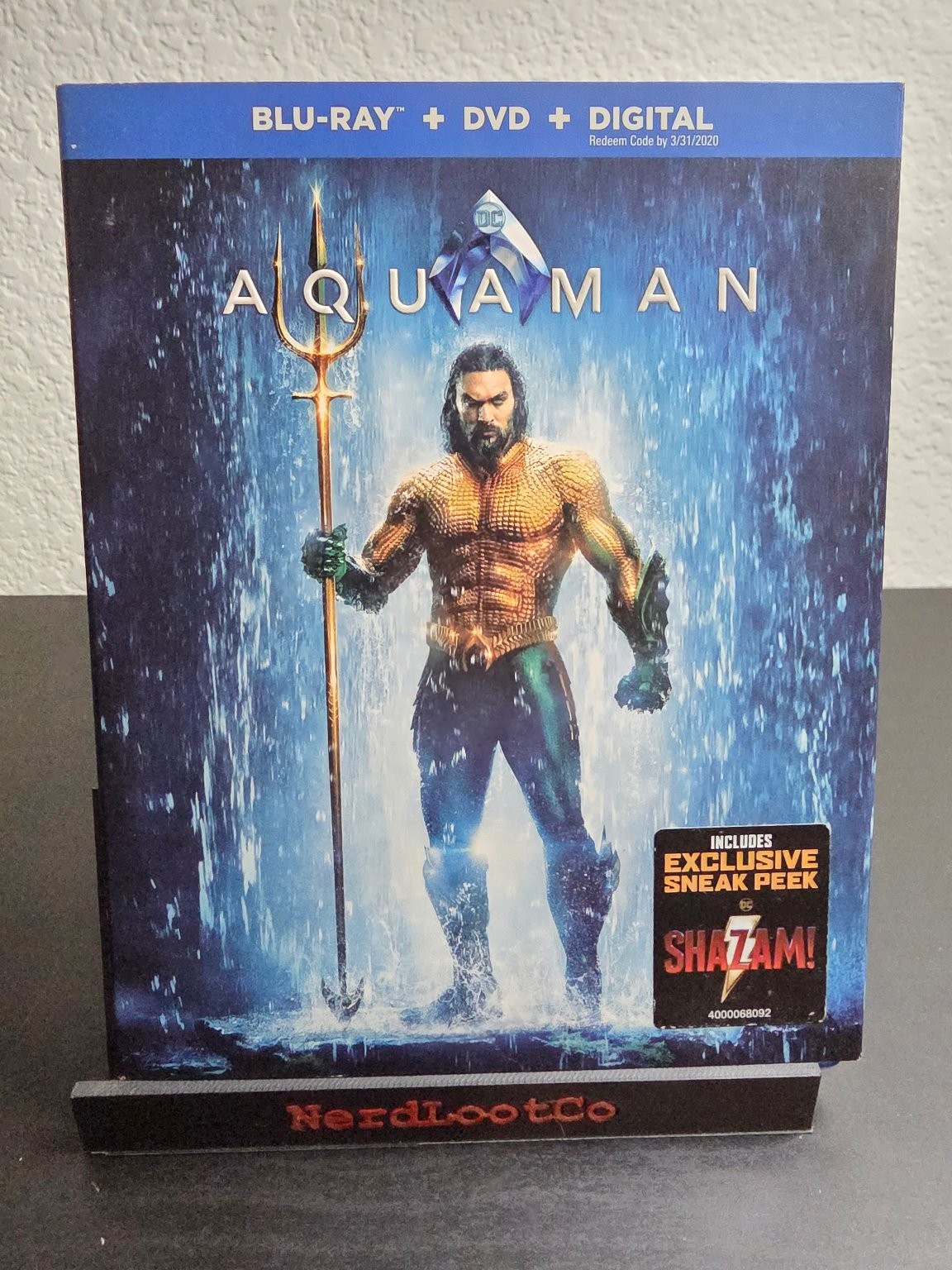 Aquaman Blu-ray DVD Digital 2018 Jason Momoa James Wan DC Film Shazam Sneak Peek