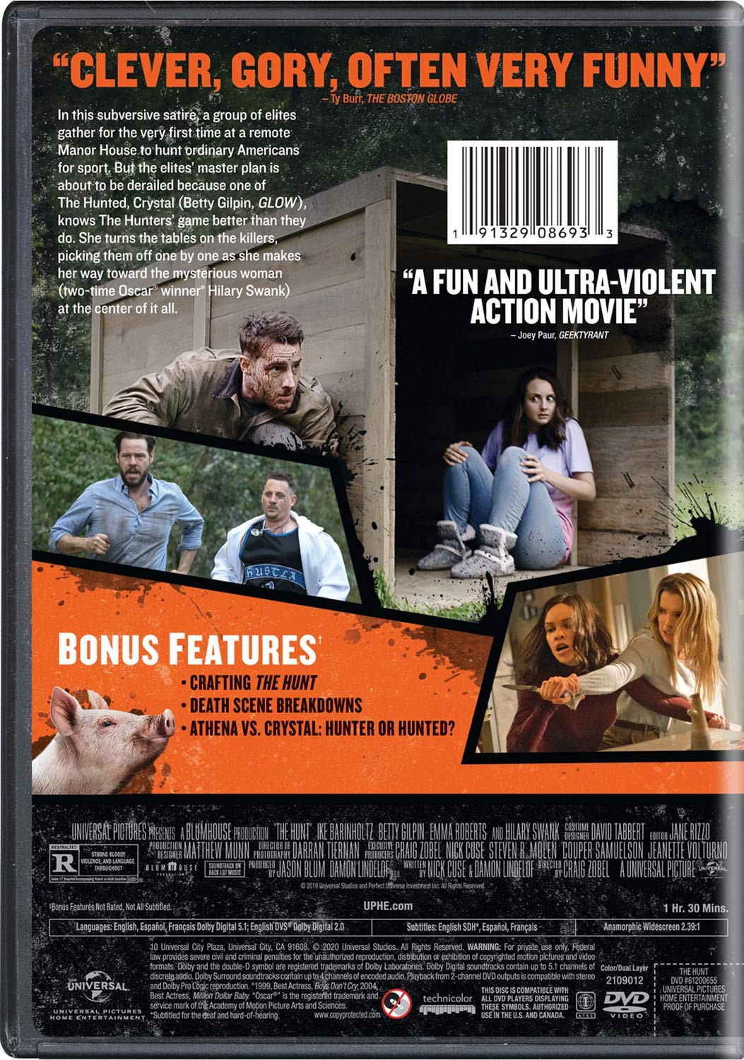 The Hunt (DVD) Ike Barinholtz Betty Gilpin Emma Roberts Hilary Swank