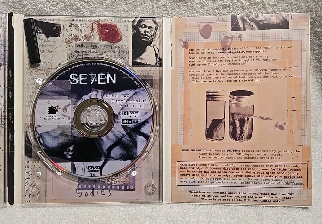 Seven (1995 New Line Cinema Platinum 2 Disk DVD, David Fincher, Rated R)