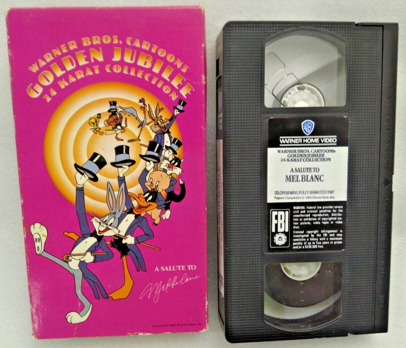 VHS Looney Tunes A Salute To Mel Blanc GOLDEN JUBILEE 24 KARAT COLLECTION 1985