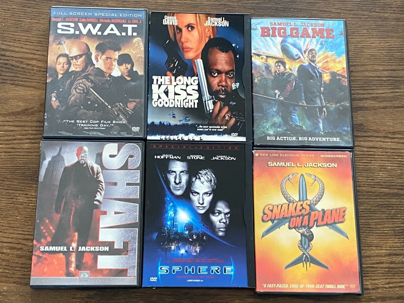 Samuel L Jackson DVD Bundle Lot Of 6 Movies – SWAT, Snakes On A Plane, Big Game