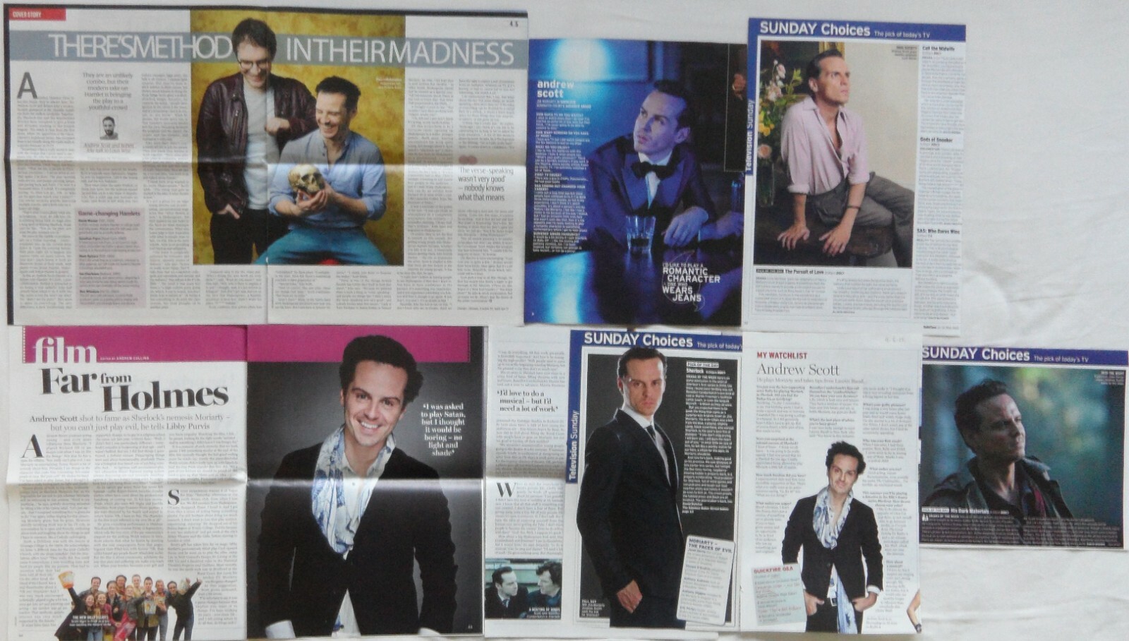 ANDREW SCOTT : CUTTINGS COLLECTION – Interviews – clippings