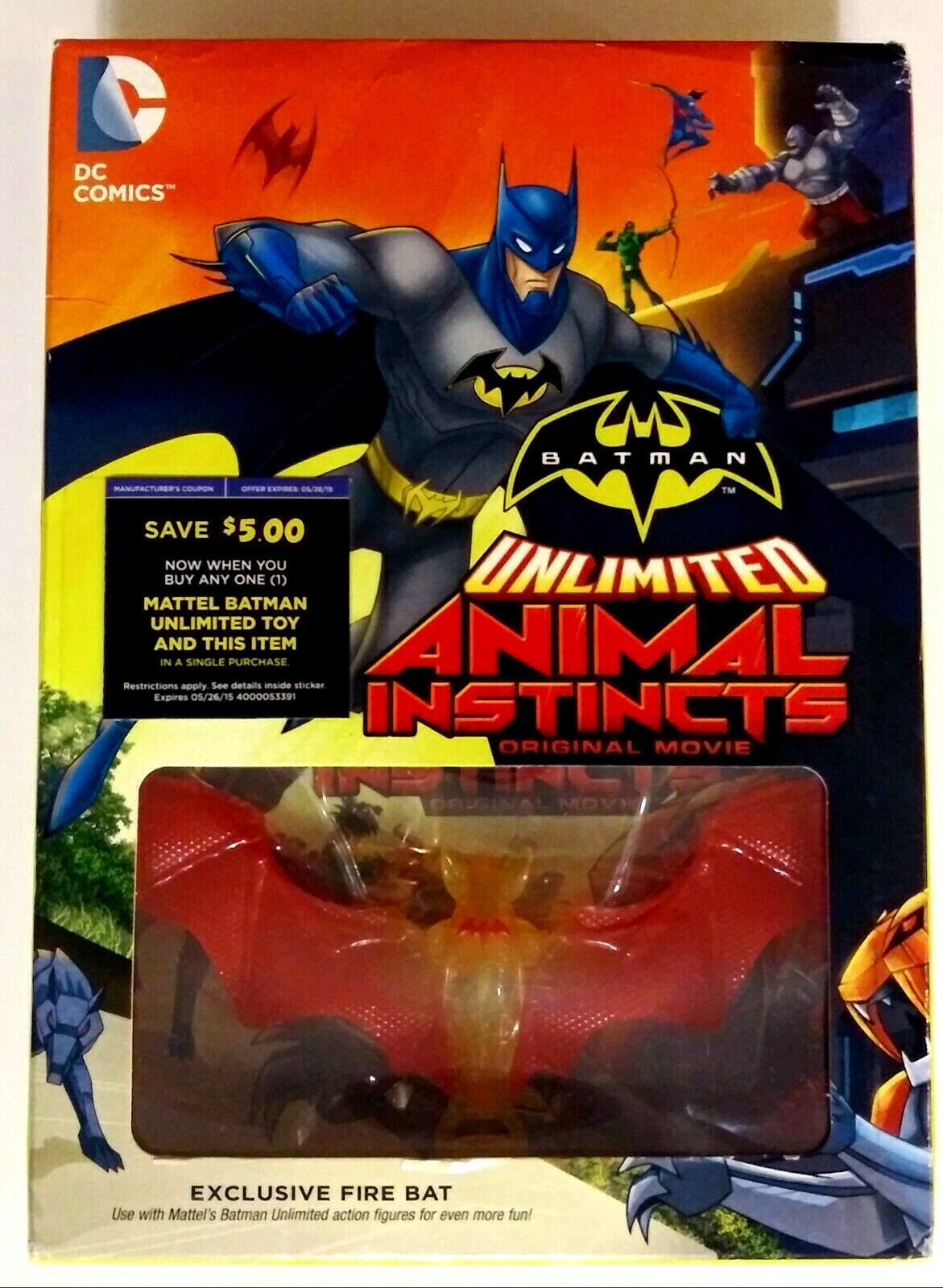 Batman Unlimited Animal Instincts DVD Fire Bat Action Figure DC Comics Movie NEW