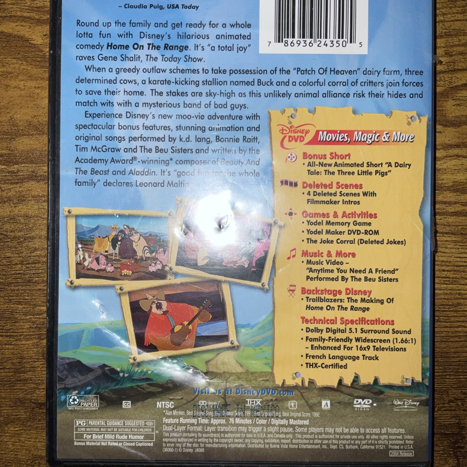 Disney’s Home on the Range (2004) DVD – Preowned, PG, 76 min, NTSC, USA Print