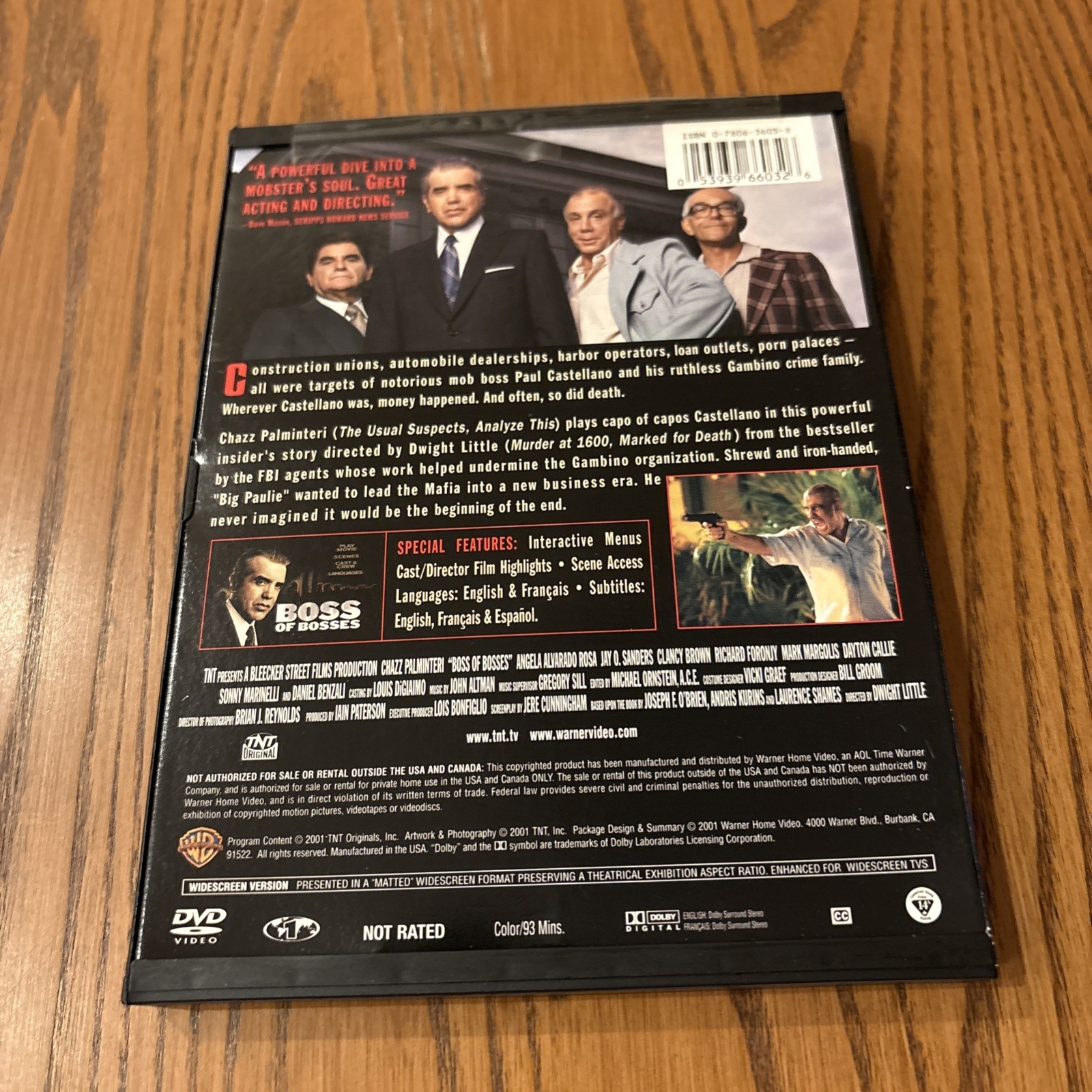 Boss of Bosses -Chazz Palminteri DVD -Paul Castellano GODFATHER SNAP CASE