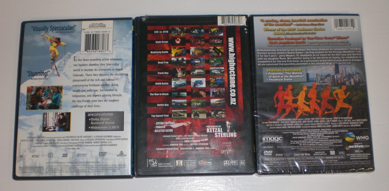 dvd lot of 3 – Aspen Extreme High Octane 2 Spirit of the Marathon – sports