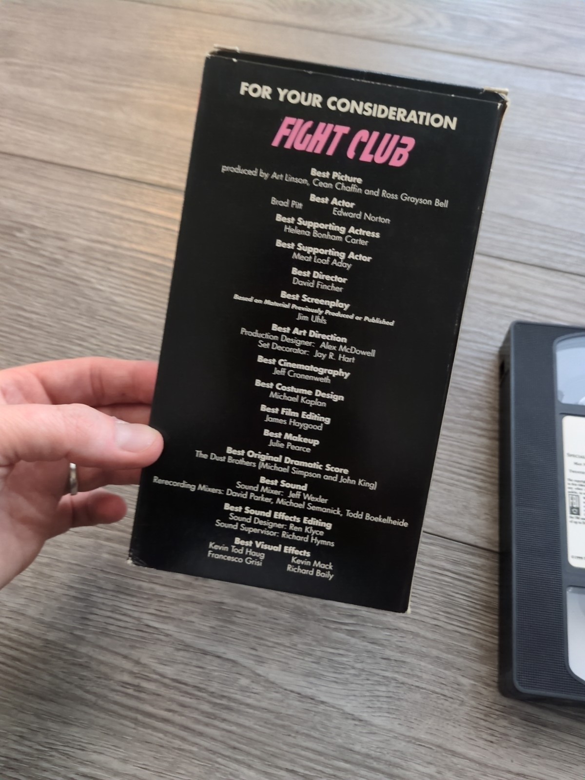 FIGHT CLUB VHS FYC 1999 Academy Screener David Fincher Brad Pitt TESTED