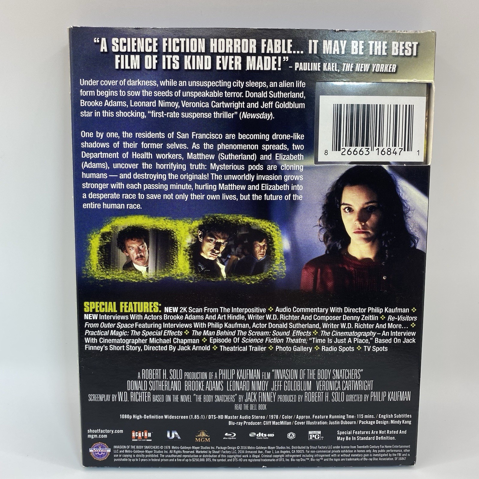 Invasion of the Body Snatchers (Blu-ray, 1978) Scream Factory w/slipcover RARE