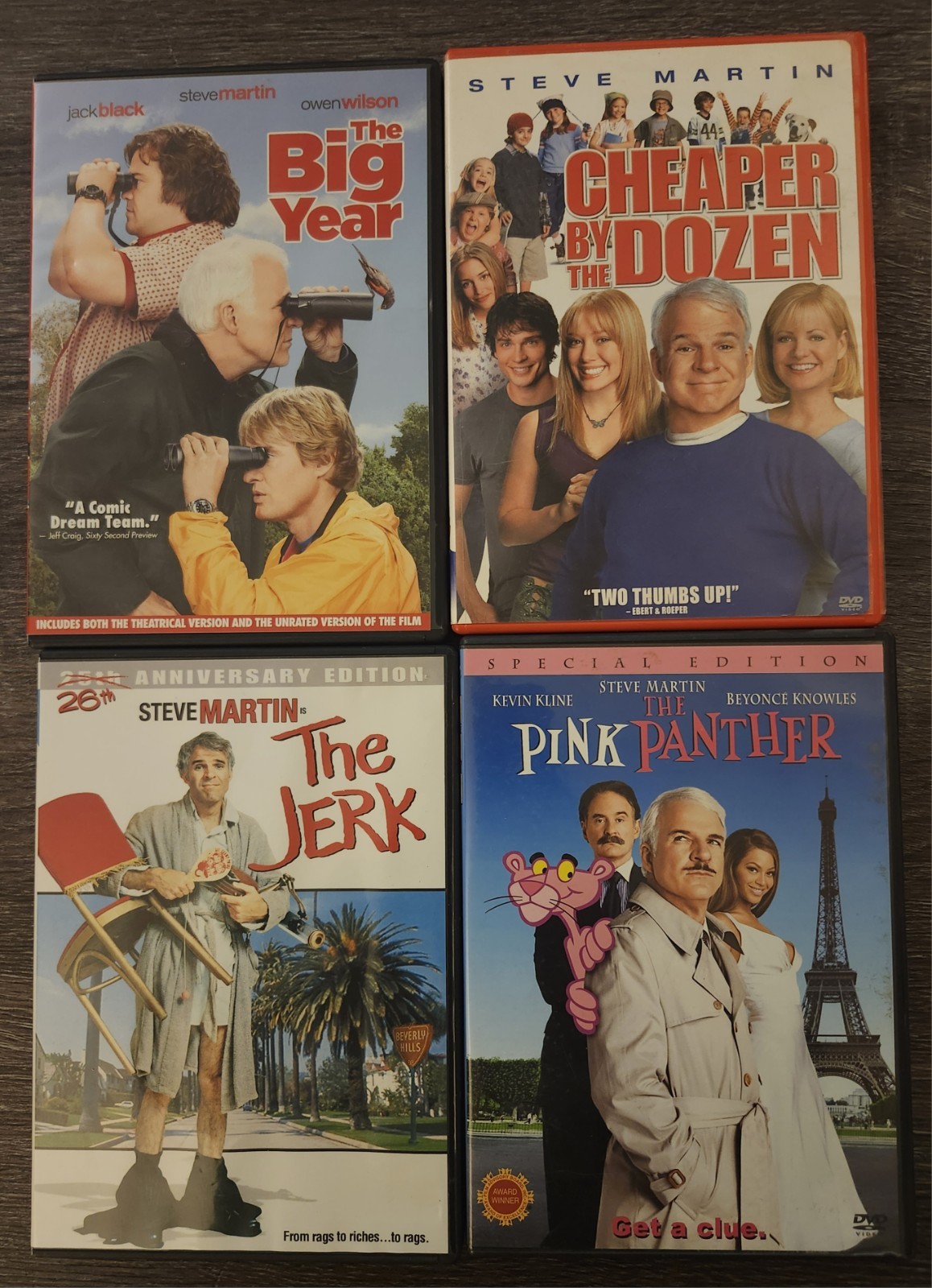 Steve Martin 4 DVD Lot Big Year, The Jerk, Pink Panther, Cheaper By The Dozen