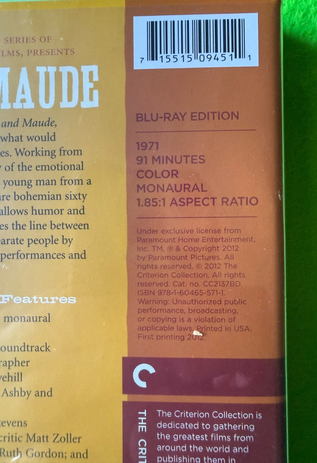 Blu-ray NEW & SEALED Harold and Maude Criterion Collection Hal Ashby Cat Stevens