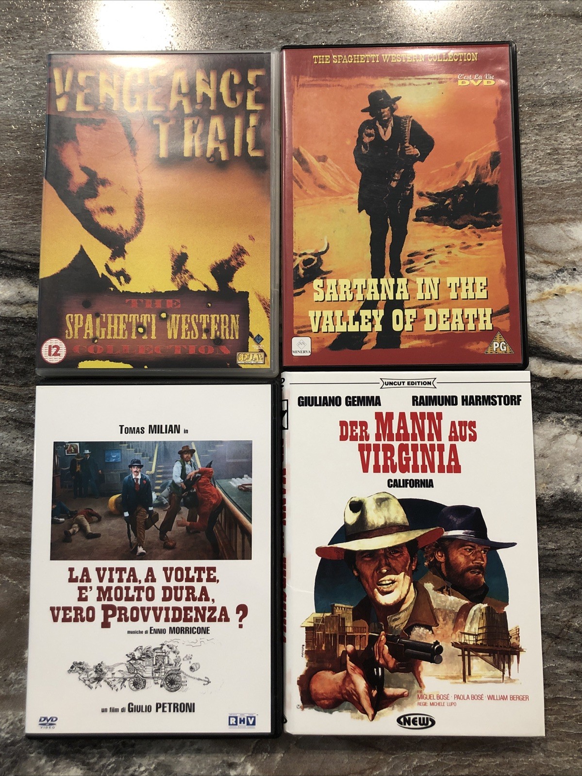Region 2 PAL Spaghetti Western 4 DVD Collection Kisnki Gemma Milian Like New