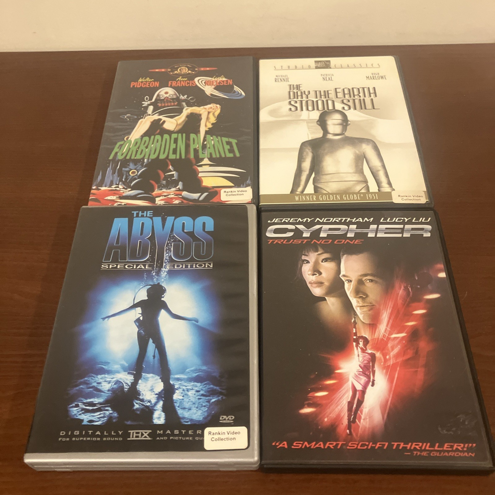 Lot Of 4 SciFi Dvds: Abyss Forbidden Planet Day The Earth Stood Still Cypher