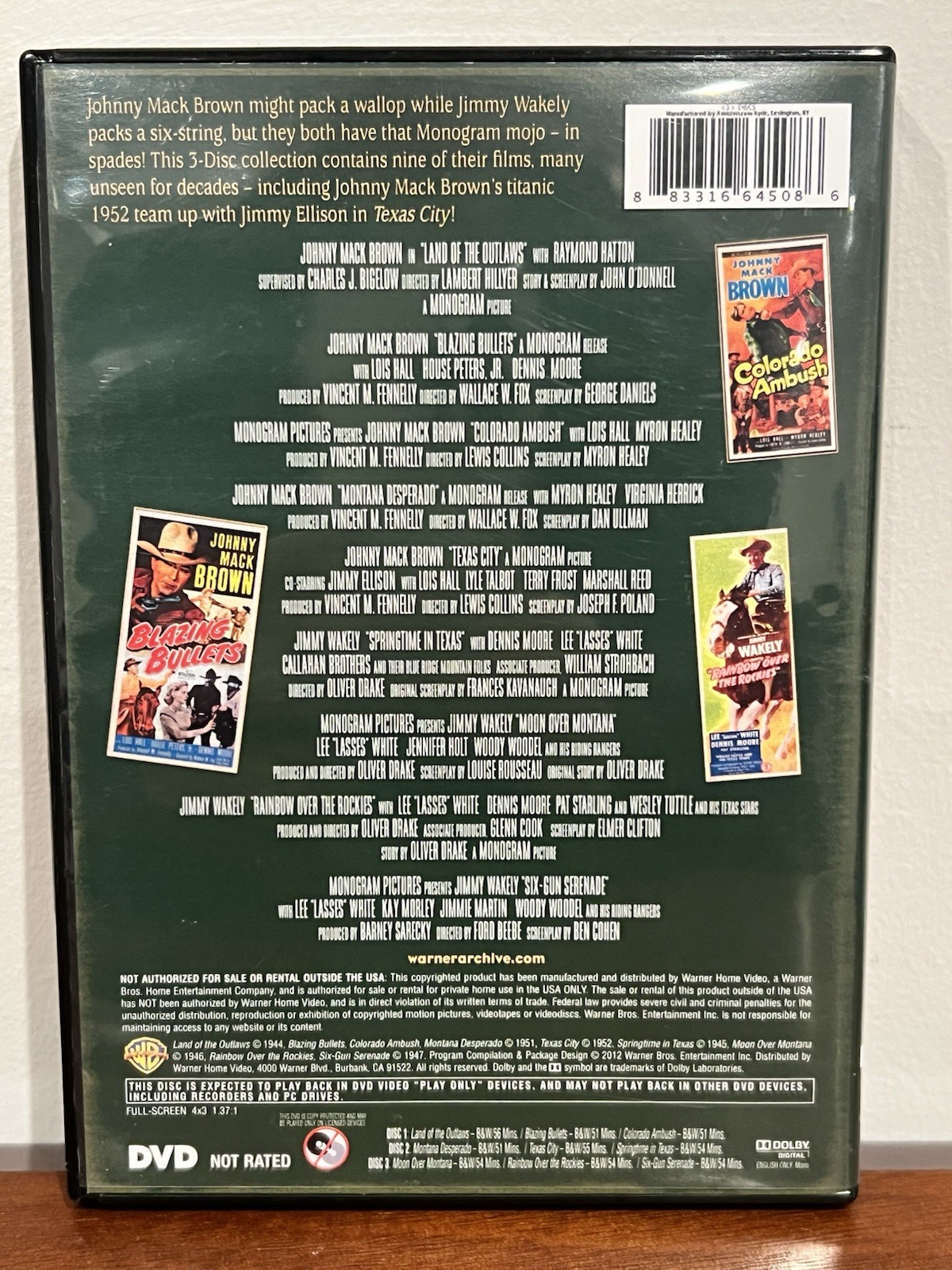 Monogram Cowboy Collection DVDs Complete Volumes 1-9 Johnny Mack Brown OOP Rare
