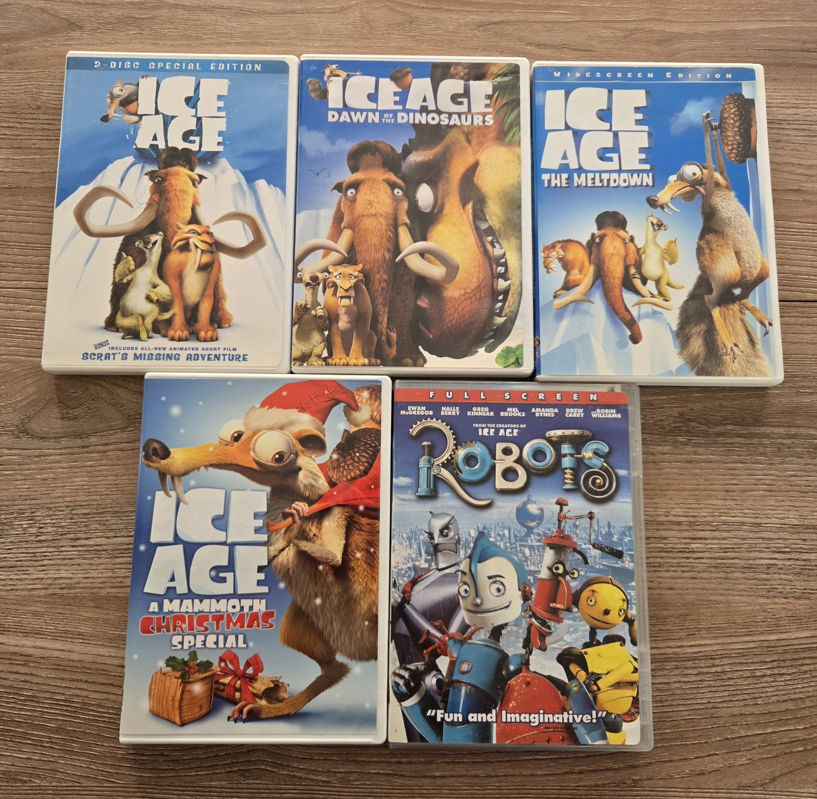 Ice Age + Ice Age The Meltdown + Christmas Special + Robots 5-DVD LOT Animation