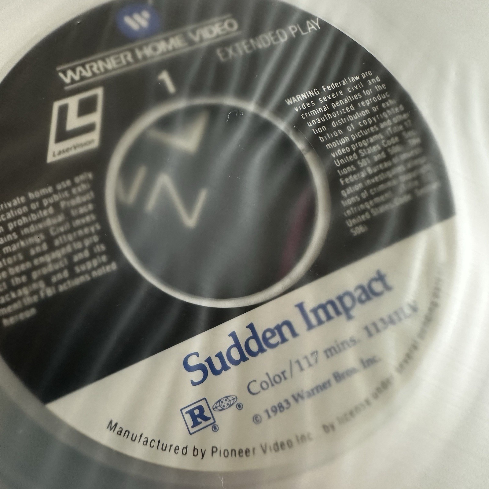 SUDDEN IMPACT 1983 EXTENDED PLAY LASERDISC CLINT EASTWOOD AND SANDRA LOCKE