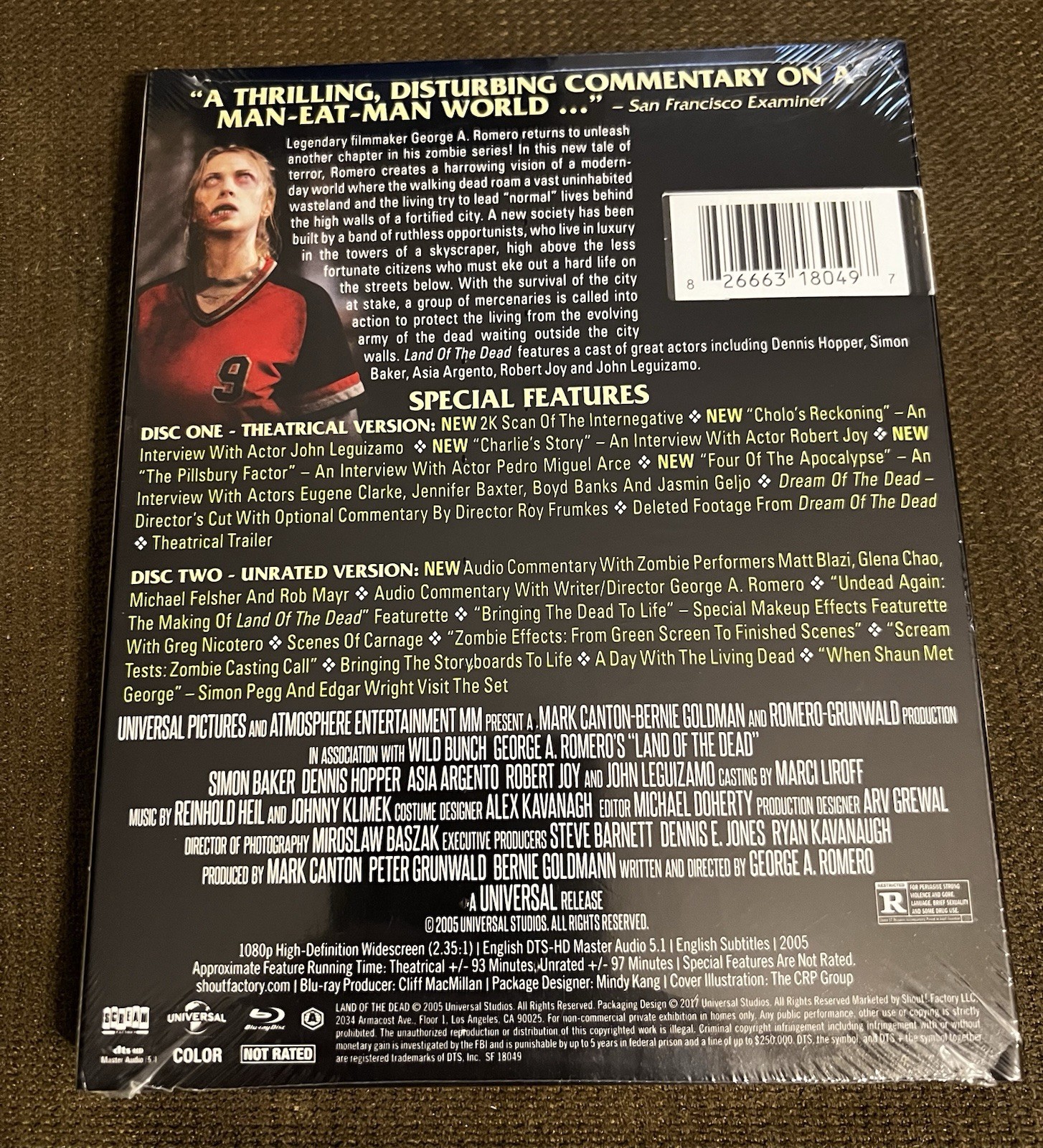 Land of the Dead (Blu-ray, 2005) BRAND NEW Scream Factory Slipcover Ships In Box