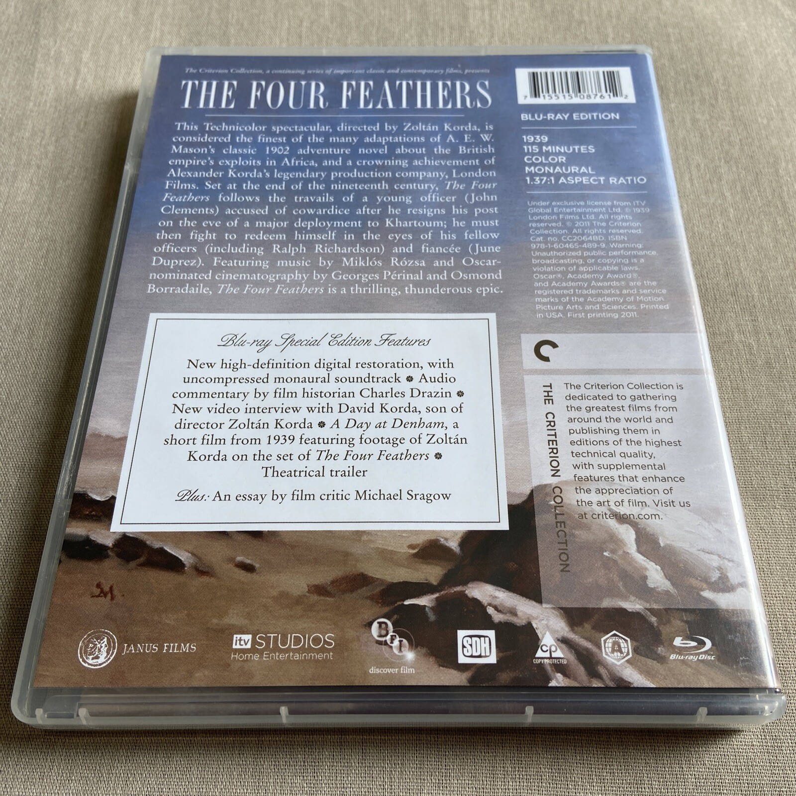 The Four Feathers (Criterion Collection 583) (Blu-ray 1939) W/ Book Zoltan Korda