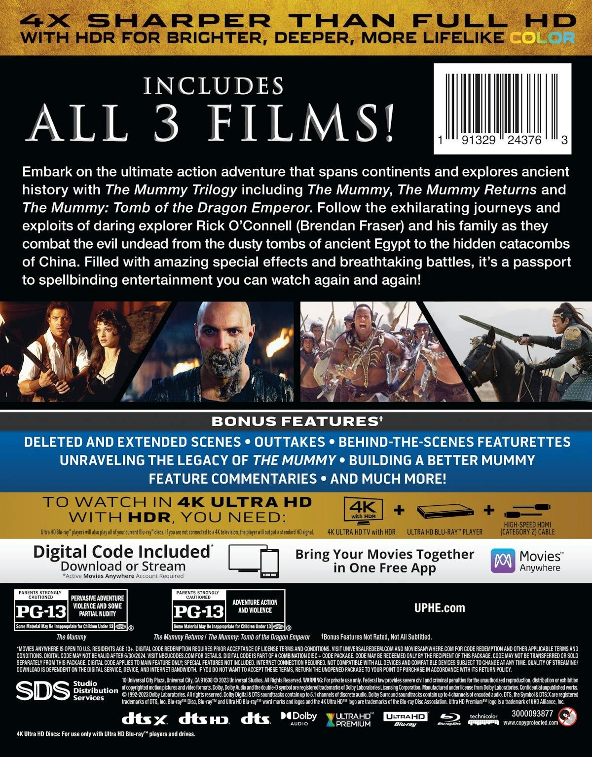 The Mummy Trilogy 4K UHD Blu-ray NEW