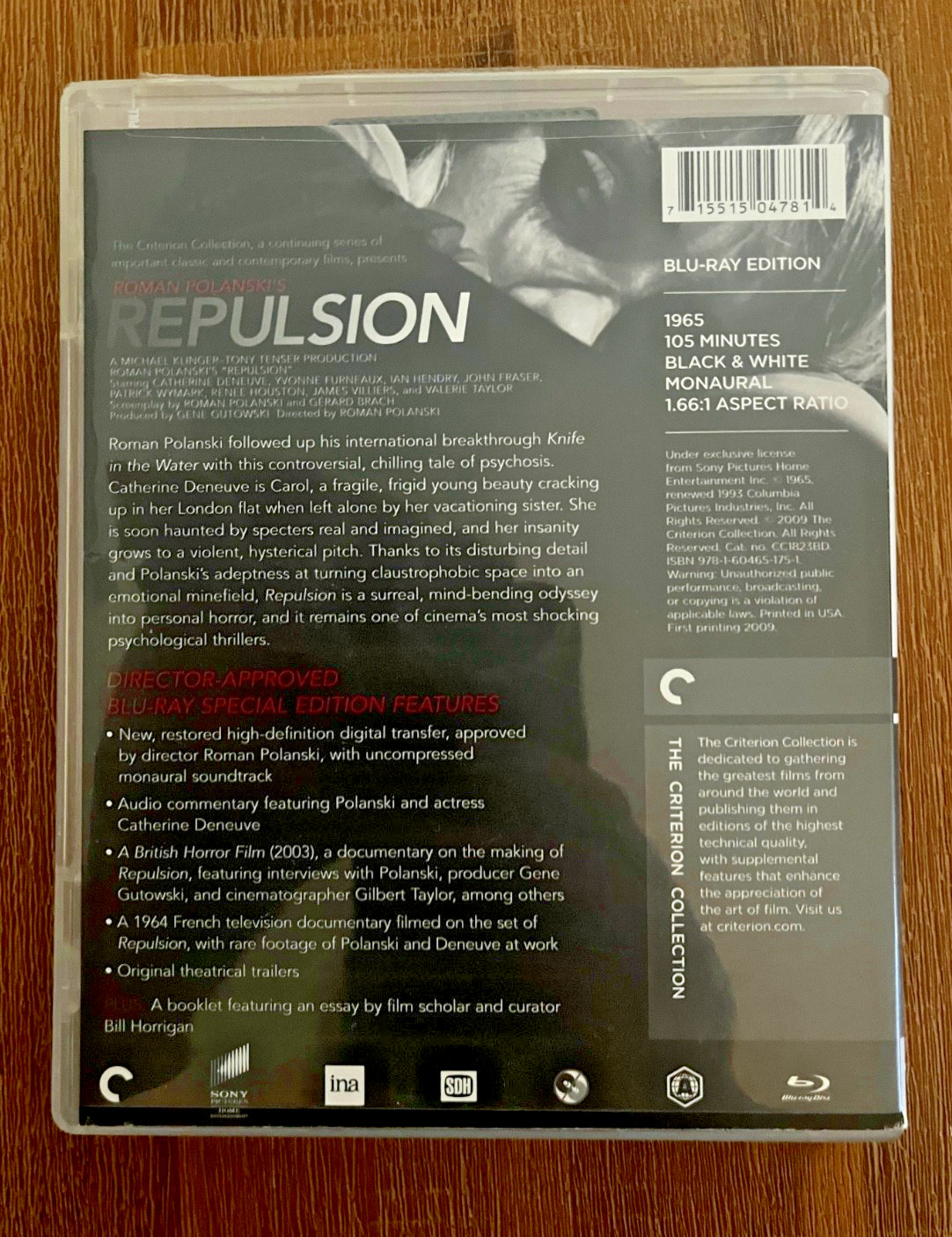 Repulsion – Criterion Blu-ray, 1965) Catherine Deneuve – Roman Polanski