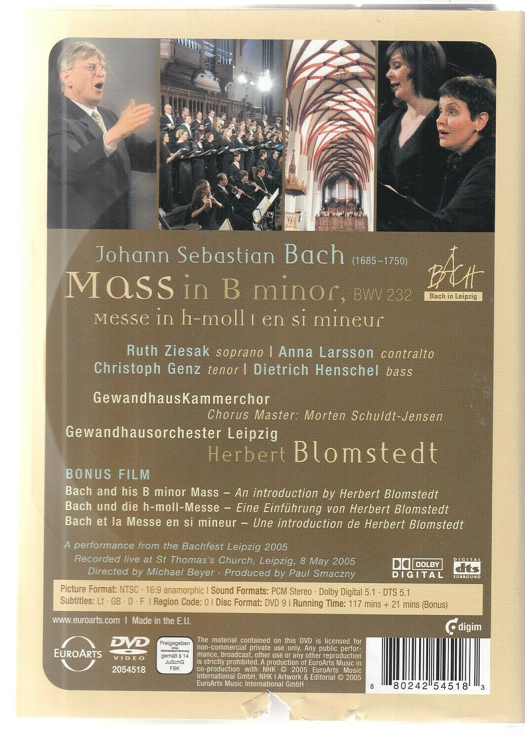 J.S. BACH – MASS IN B MINOR (DVD 2005) (Q1)