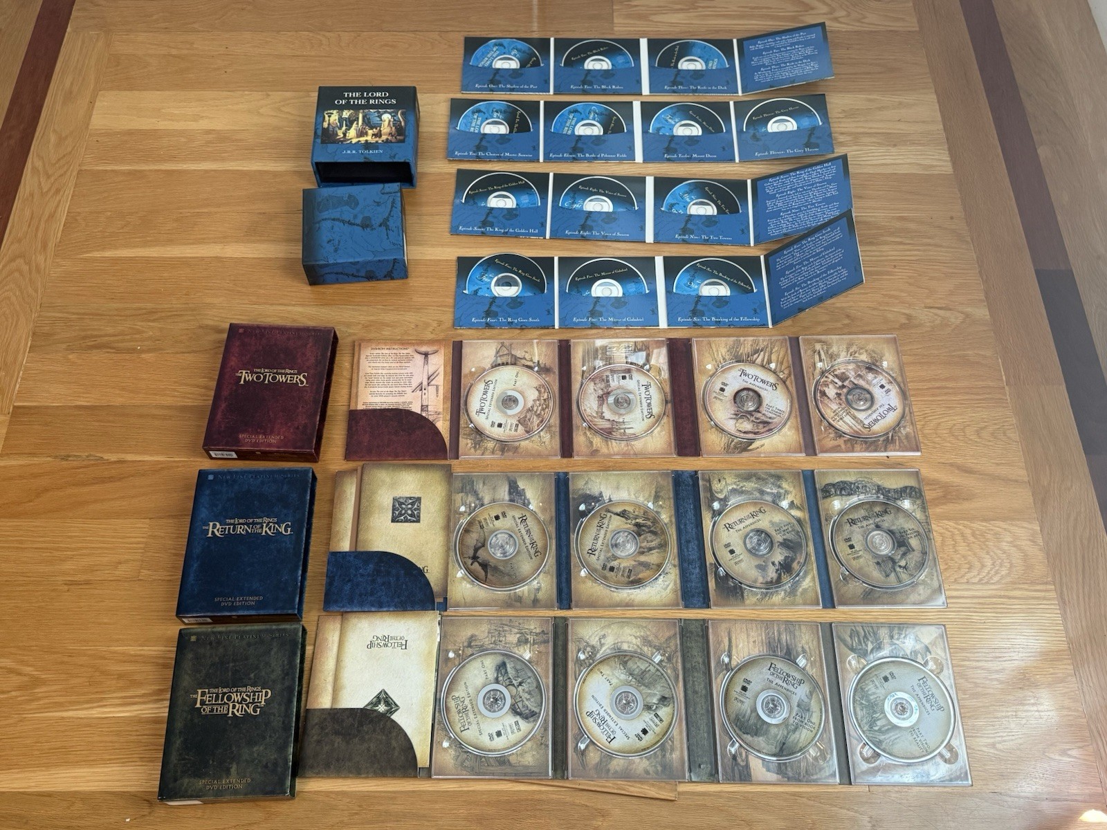 LORD OF THE RINGS Trilogy Special Extended Edition DVD Sets & CD Audio Book Lot