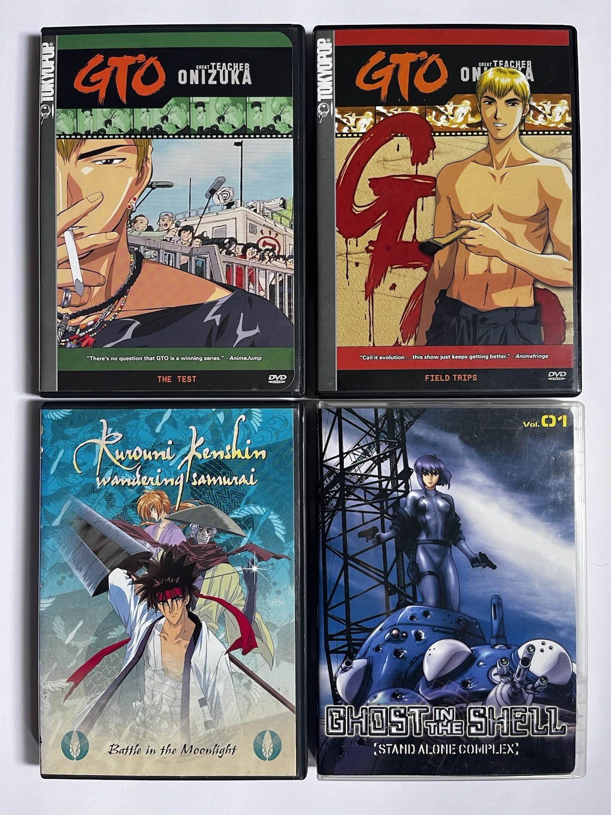 Anime DVD Lot Of 4 RARE Ghost In The Shell Great Teacher Onizuka Rurouni Kenshin
