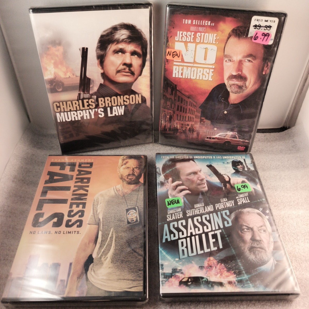 Cop Movies: Murphy’s Law/No Remorse/Darkness Falls/Assassins Bullet -4 DVD LOT