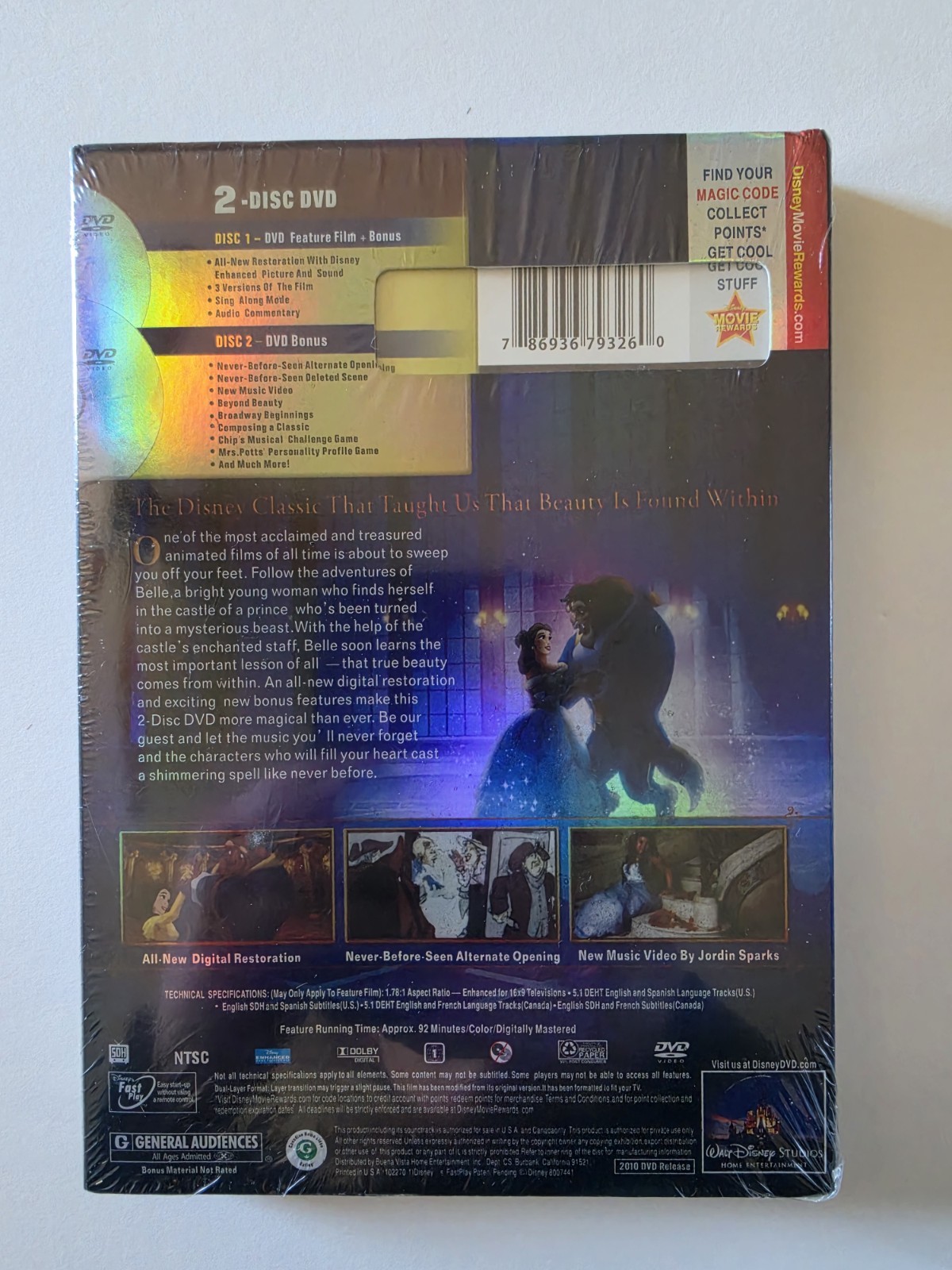 Beauty and the Beast (2010, 2-Disc DVD) New Sealed