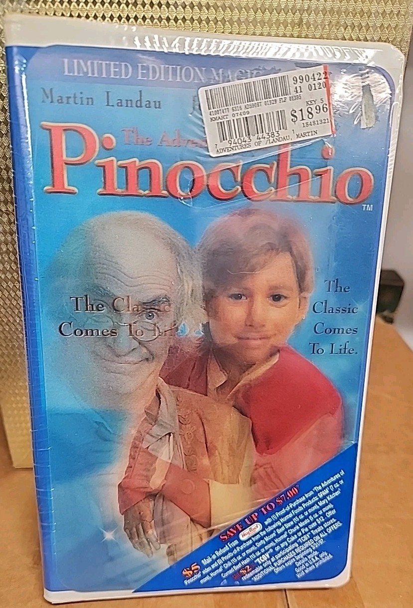 The Adventures of Pinocchio (VHS, 1996, Clamshell) New Sealed Copy