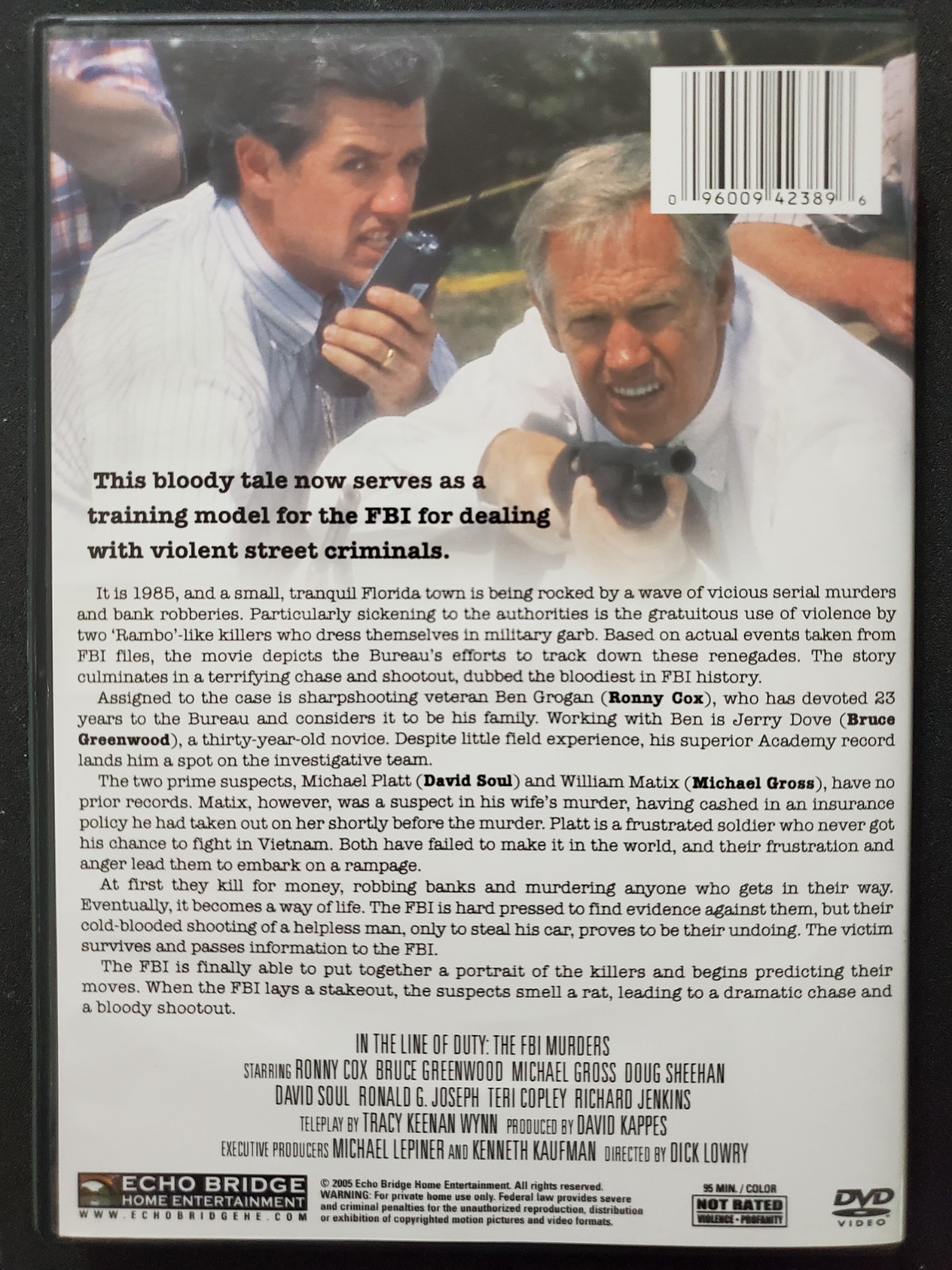 In the Line of Duty: The FBI Murders DVD David Soul, Ronny Cox 1988 Region 1 OOP
