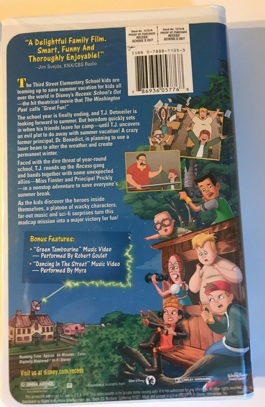 DISNEY’S RECESS SCHOOL’S OUT ~ VHS ~ SAVING THE WORLD 1 PLAYGROUND AT A TIME