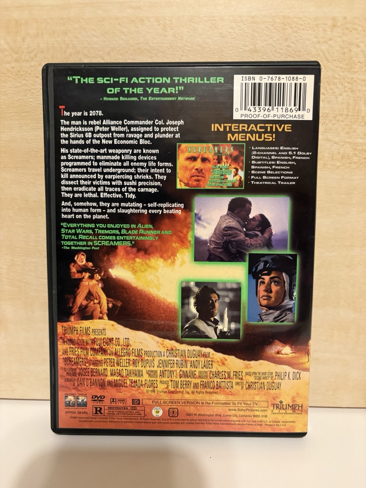 Screamers (DVD, 1995) Disc Looks Great!!!