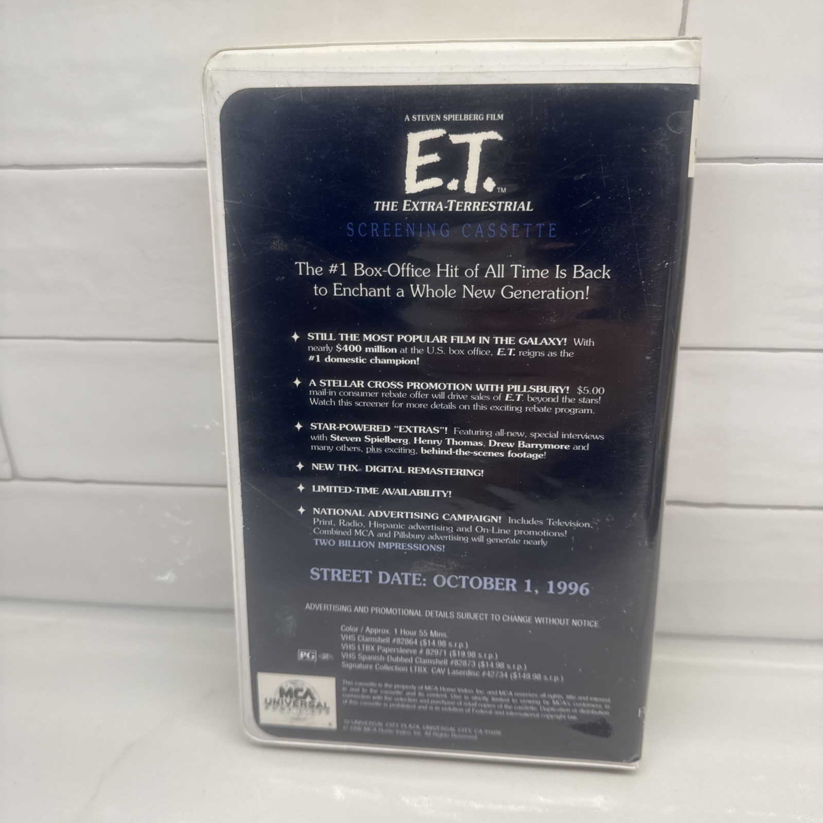 E.T. Extra Terrestrial (1982) Promotional Screener (VHS 1996) RARE HTF Spielberg